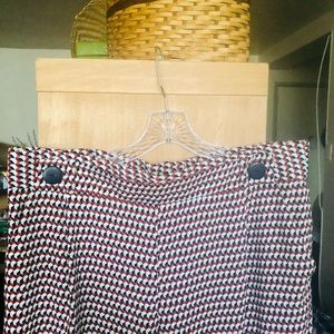 Zara TRF Wide Leg Cropped Pant w/ geometric print